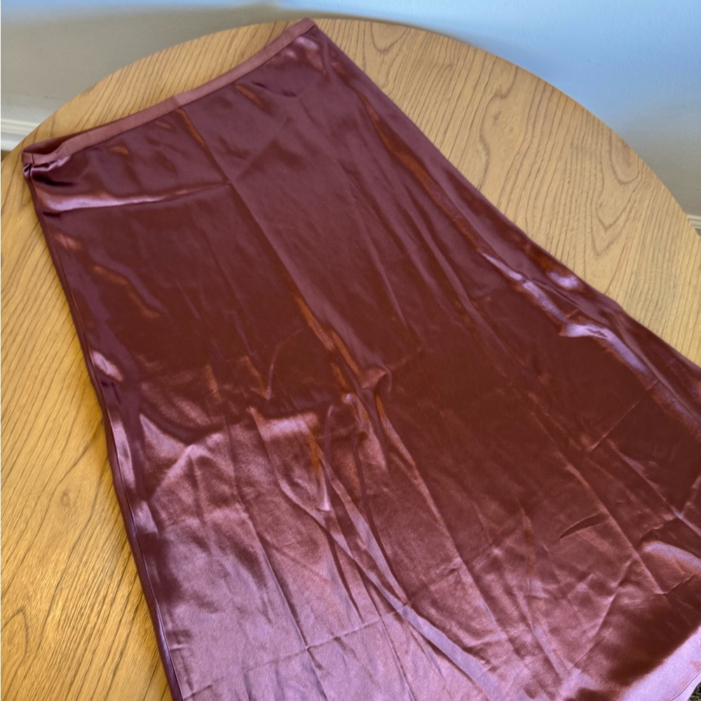 OGL Satin Midi Skirt - Deep Burgundy